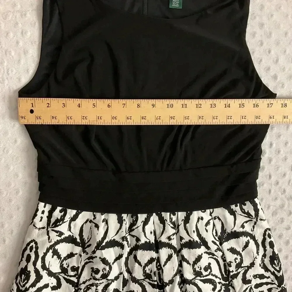 Lauren By Ralph Lauren Black And White Sleeveless Dress Size 12‎ - Picture 3 of 6